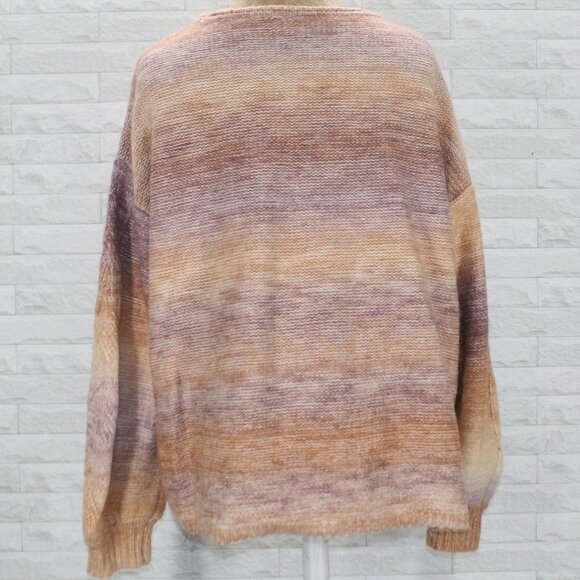 LC LAUREN CONRAD Sweater Ombre Cable Knit Sleeve Oversized Marled Fall X-Large - Picture 4 of 12